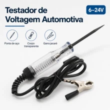 Testador de Circuito Automotivo 6-24V Caneta Teste com Garra Jacaré para Fusíveis Fiação Luzes e Soquetes - Multicolorido - Visão 6