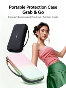 UGREEN Switch2 Storage Bag NS2 Game Console Protective Case Cover Game Handheld Console Peripheral Accessories Multi-Functional Portable Storage Box Bag Anti-Drop Anti-Pressure Shell Black Pink Green Gradient - View 2