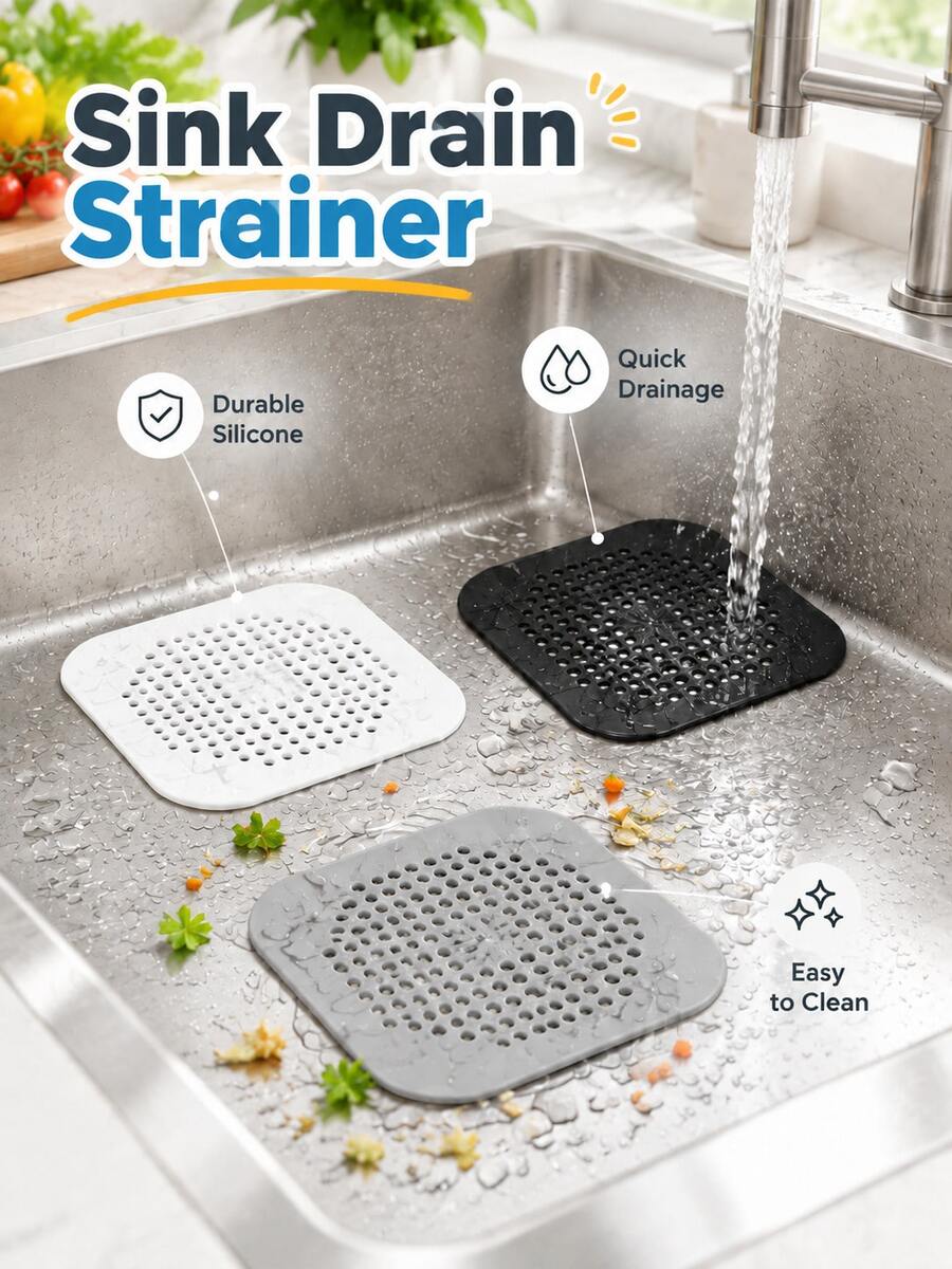 1pc Silicone Drain Strainer, Reusable Anti-Clogging Filter, Easy To Clean Kitchen Residue Filter, Bathroom Drain Protector, Silicone Material, Suitable For Bathroom, Shower, Bathtub, Kitchen Sink, Washbasin, Suitable For Home Daily Use, Suitable For Homeowners And Apartment Renters. Recommended Christmas Gift, Halloween Gift, Thanksgiving Gift And Other Holiday Gifts