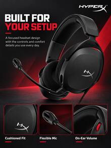 HyperX Tai nghe chơi game chụp tai dòng Hurricane 2/3, định vị âm thanh, tai nghe gaming FPS, Stinger 2 Core 683L9AA - Xem 8