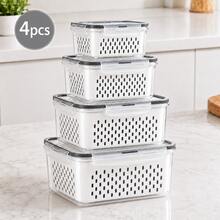 9-Piece Set (3 Containers + 3 Lids + 3 Strainer Baskets) Plastic Food Storage Containers - Leak-Proof, Freezer-, Reusable Multi-Purpose Kitchen Storage Boxes, Suitable For Fruits, Vegetables And Most Foods - View 13