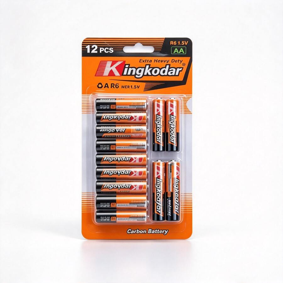 Batería Kingkodar AA R6 1.5V, 12 unidades por blíster, para control remoto, juguetes y linternas. - Blanco - Ver 1