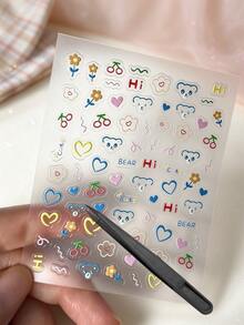1 Set Laptop Stickers, Planner Supplies, Metallic Phone Stickers, Dopamine Graffiti Style, Bright Vibrant Colors, Minimalist Hand-Drawn Patterns, Decorative Stickers, Suitable For Camera, Water Bottle, Phone Case - Macaron Graffiti Stickers - View 8