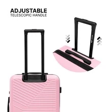 W WINGS High Durability | Polycarbonate | Travel Luggage Set 3 Pieces | Cabin, Medium And Large Suitcases With TSA Lock 360° Rotating Wheels - Baby Pink - View 7