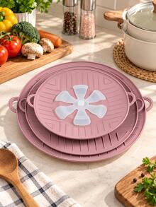 Anti-Overflow Silicone Pot Lid, Reduces Boiling Overspill, Prevents Splashing, Silicone Material, New Kitchen Choice, Easy To Use And Convenient, Easy To Clean, Convenient Storage, 2 Colors Available - Multicolor - View 3