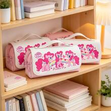 1pc My Little Pony Pencil Case Set, Ins Style Large Capacity Colorful Aesthetic Pencil Pouch, Cute Stationery Storage Bag, Pencil Box, Back To School Gift For Students And Teenagers - A - View 5
