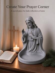 Nampan Dekoratif Religius Hati Kudus Yesus untuk Natal, Hiasan Meja Natal, Nampan Penyimpanan Meja untuk Rosario, Perhiasan, dan Barang-Barang Kecil, Hadiah Spiritual yang Bermakna untuk Umat Beriman - MultiWarna - View 15