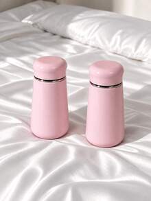 1pc 230ml/8oz Pink Mini Portable Cup With Lid, Stainless Steel Mini Travel Coffee Cup, Portable Coffee Water Cup, Suitable For Office, School, Commute, Travel And Daily Use, Compact And Lightweight, Suitable For Coffee, Tea, Women, Girls And Students - Pink - View 3
