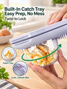 2pcs/1pc Multi-Function Fruit & Vegetable Slicer, With ABS Base, Stainless Steel Slicing Blades, Manual Egg & Fruit Cutter, Suitable For Kiwi, Strawberry, Banana, Egg, Salad And Breakfast Preparation Kitchen Food Prep Tool, Easy To Use And Clean - Multicolor - View 10