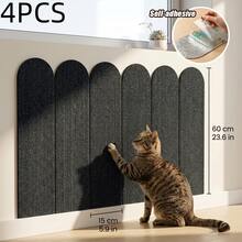 4PCS Cat Scratch Sticker Cat Scratch Board Cat Claw Grinder For Living Room Bedroom Sofa Wall Cat Gift, Let Cats Exercise Rest Scratch Play, Space-Saving Design For Indoor Cats, Pet , Beautiful Pet Accessory - Multicolor - View 14