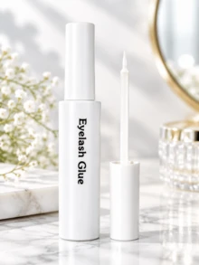 1 PC Eyelash Glue Brush On Strong Hold Clear Waterproof False Lash Adhesive Quick Drying Long Lasting Gentle Formula For Strip Individual Lashes Extensions DIY Eye Makeup Essentials - White - View 5