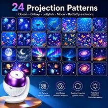 Galaxy Projection Night Light, Adjustable Focus USB Starry Sky Projector, Includes 24 Slides, 360° Plug & Play High Definition Starry Sky Projector, Suitable For Bedroom And Car, Adjustable Brightness - Multicolor - View 1