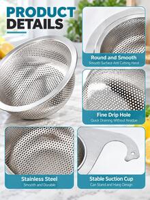 2pcs Swan Shaped Colander Set, Multi-Functional Stainless Steel Sink Strainer Basket, Quick Draining Kitchen Filter Basket, Suitable For Fruits And Vegetables, Faucet Hanging Design - View 4