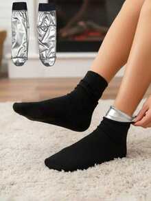 1 Pair Moisturizing Sweat-Absorbing Socks, Helps Increase Foot Perspiration, Suitable For Foot Soaking And Foot Care; Soft Protective Foot Care Socks; Fitness Accessories; Great Christmas Gift - Black - View 11