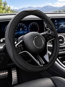 Elastic No‑Inner‑Ring Steering Wheel Cover,15Inch Microfiber Leather Diamond Embossed Car Steering Sleeve,Breathable Anti‑Slip Auto Protector With Color Piping,Fits 37‑38cm Steering Wheel,Multi‑Color Universal Car Interior Accessory - Multicolor - View 4