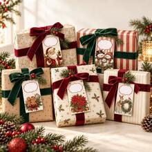 25/5 Pcs Christmas Gift Tags & Place Cards Set - Festive Xmas Paper Hang Tags For Holiday Present Wrapping, Advent Calendar DIY Craft Decor, Table Seating Cards, Stocking Stuffers &Winter Party Supplies - A - View 1