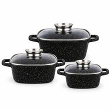 3-Pot Cooking Set With Lids, 6 Pieces For Home Kitchens, Simmering, Boiling And Meal Preparation - View 1
