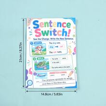Children's English Picture-To-Sentence Activity Book, Colorful Illustrations With Vocabulary Replacement And Sentence Combination, Includes Lined Writing Area, Suitable For Basic Writing Practice And Parent-Child Learning - Multicolor - View 6