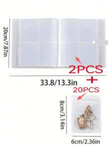 1pc Transparent Portable Jewelry Storage Book, 160 Slots Dust-Proof Jewelry Storage Album With Sealed Bag, Dust-Proof Earring Storage Album, Home Use, Travel Carry, Jewelry Display And Women's Accessory Collector, Suitable For Earrings, Rings, Necklaces, Bracelets, Jewelry And Jade - Multicolor - View 17
