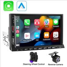 VENBES 7 吋 PND 便攜式車用音響,支援無線 CarPlay 與無線 Android Auto 觸控螢幕車載播放器,含藍牙與 FM - 附遙控器與 8 顆 LED 後視攝影機 - 查看 15