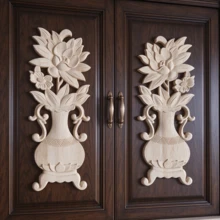 2pcs Solid Wood Carving Stickers, Woodworking Supplies, Home Decorations, Suitable For Cabinets, Doors And Windows, Furniture, Background Walls, Entrances, Offices And Other Decorations, Holiday Decorations, DIY Decorations. - Multicolor - View 9