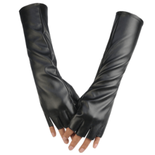 Women's Mid-Length Fingerless Gloves, PU Material, For Halloween Costume, Party, Ball, Photography, Performance, Runway, Cosplay - A - View 6
