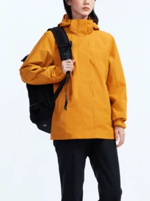 CAMEL CROWN 女士滑雪夹克 防水保暖外套 冬季羊毛雪地外套 连帽滑雪夹克 - 向日葵 - 查看 4