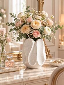 1pc Modern Decorative Vase, Sculptural Petal Design, Elegant Home Decor, Suitable For Roses, Eucalyptus, Reed Grass, Dried Flower Bouquets, Bookshelf And Desktop Arrangement, Home Decor, Room Decor, Autumn Home Decor, Office Decor, Classroom Decor, Gift - Multiple Styles - View 2