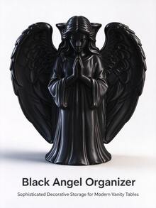Christmas Prayer Angel Makeup Brush Holder, Embossed Winged Angel Makeup Tool Storage Box, Suitable For Vanity, Christmas Decor Gift, Suitable For Boys, Girls, Couples - Multicolor - View 8
