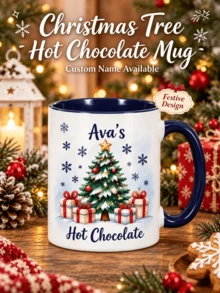 Personalized Christmas Mug, Customized Name Christmas Cup, Holiday Hot Chocolate Mug, Cute Santa Claus Snowman Reindeer Mug, Christmas Gift Mug - Multicolor - View 3