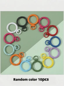 8/15/30/50pcs Random Color O-Ring Spring Buckle Hooks, Metal Carabiner Clips DIY Jewelry Connectors, Suitable For Keychains And Dog Leashes - Round Keychain - View 12