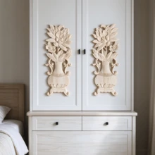 2pcs Solid Wood Carving Stickers, Woodworking Supplies, Home Decorations, Suitable For Cabinets, Doors And Windows, Furniture, Background Walls, Entrances, Offices And Other Decorations, Holiday Decorations, DIY Decorations. - Multicolor - View 11