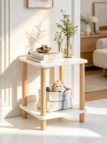 Multi-Style Side Table,Sofa Side Table, Small Coffee Table, 40*40*50cm, 3 Shapes Available, 2-Tier Storage End Table, Durable,Sturdy,Minimalist Nightstand For Living Room Bedroom Balcony, Space Saving Accent Table For Home Decor - Multicolor - View 4