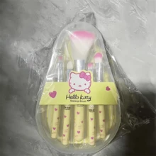 Hasbro 5pcs Hello Kitty Makeup Brush Set, Includes Blush, Eyebrow, Lip And Eyeshadow Brushes, With Storage Box, Cute Pattern Design, Birthday Gift, Valentine's Day, Wedding, New Year Gift, Christmas - Multicolor - View 12