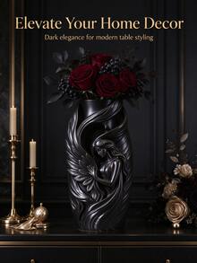 3D Embossed Angel Statue Vase, Curved Wing Sculpture Flower Pot, Luxury Desktop Decor, Suitable For Christmas, Bedroom Vanity And Home Decoration - 1PC - View 12