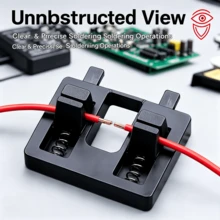Professional Wire Welding Clamp 2pcs Set With Cleaning Brush, Spring Clamping Quick Wiring Fixator, Multi-Function Soldering Iron Solder Auxiliary Wire Clamp, Non-Slip Portable Electrical Installation Welding Tool Accessories, Creative Holiday Gift For Friends, Classmates And Family - 1 Clip Box, 1 Cleaning Brush - View 3