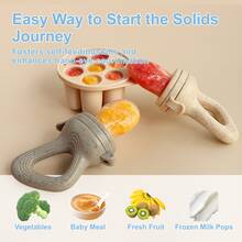 1 Set Baby Fruit Food Feeder Pacifier&1 Mini Freezer Ice Tray&3 Mesh Bags, Silicone Container Breastmilk Popsicle Molds For Cooling Relief - Multicolor - View 3