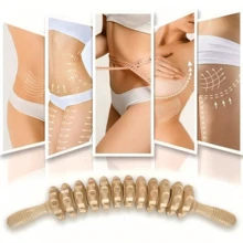 Massage Tool Manual Massage Stick For Body Shaping, Lymphatic Detox, Cellulite Reduction, Waist, Thigh And Abdominal Muscle Massage, Suitable For School, Back To School And Multiple Uses - Coffee - View 3