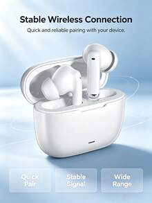 True Wireless Bluetooth Earbuds With Built-In Microphone For Clear Calls, Long Battery Life, Sweat-Resistant Design, Compatible With IOS And Android Devices, Suitable For Fitness, Running And Daily Use - White - View 12