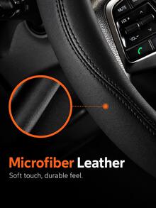 Premium Microfiber Leather Steering Wheel Cover,15Inch Universal All Season Car Steering Sleeve With Non‑Slip Inner Lining,Anti‑Sweat Anti‑Dirt Comfort Grip Auto Interior Protector - Multicolor - View 8