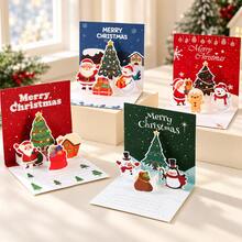 1pc Customized Christmas 3D Pop-Up Card, Personalized Name & Blessing Greeting Card, Santa Claus & Christmas Tree Scene Paper Cut Card, Writable Custom Message, Creative Holiday Gift Card, Warm Christmas Gift, Suitable For Friends, Family, Couples, Colleagues - Multicolor - View 10