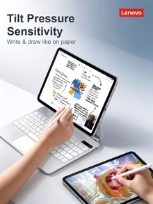 Lenovo BP26 Magnetic Stylus Pen, Compatible With All Apple IPad Models, Tilt And Pressure Sensitive, Seamless Latency And Anti-Interruption Touch, Bluetooth Display, Multi-Function Buttons, Metal Body, Precise Drawing And Creation. - View 5