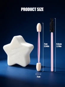 Cute Star Beauty Sponge, 4Pcs Soft Makeup Blender & Eyebrow Brush, Multi-Use Makeup Tools, Color Random - Multicolor - View 4