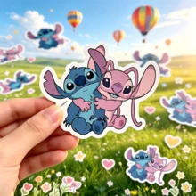 50pcs Stitch & Angel Portable DIY Sticker Collection, Rich Patterns, Water Bottle Luggage Planner Laptop Stickers, Birthday Gift, Home Office Desk Decoration, Creative Versatile Decorative Stickers, Multiple Patterns, Luggage Water Bottle Planner Laptop Modification, Birthday Gift, Office Home Decoration Accessories - Multicolor - View 9