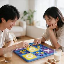 1 bộ trò chơi chiến thuật Tic Tac Toe để bàn, quân cờ màu sắc tươi sáng, token XO di động, bàn chơi nhỏ gọn, trò chơi logic tương tác giải trí nhẹ nhàng - quà tặng hoàn hảo - Nhiều màu - Xem 6
