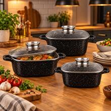 3-Pot Cooking Set With Lids, 6 Pieces For Home Kitchens, Simmering, Boiling And Meal Preparation - View 7