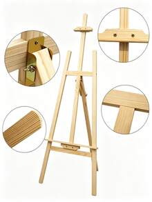1pc Solid Wood Triangle Display Easel (5 Sizes Optional: 50/70/90/120/175cm), Freely Adjustable Height, Stable Triangle Support Without Shaking, Suitable For Studio Hand Painting, Store Posters And Desktop Decorative Painting Display - A - View 8