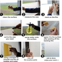 1 Roll Frosted Glass Privacy Film: Window Curtain Light Blocking Sun Protection Window Sticker Door Window Light Blocking Bathroom Heat Insulation Self-Adhesive Film Day And Night Use, Sticker, Wall Sticker, Vinyl Sticker, Home Decor. - Solid Color - View 9