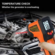 NJTY 1pc Digital Thermometer Gun - Handheld Laser Infrared Thermometer, Adjustable Emissivity, Suitable For Cooking, Pizza Oven, Grill And Engine - Surface Temperature Reader, Not For Human Use - Burnt Orange - View 4