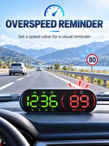 Car GPS Speedometer, Digital Speedometer Large Screen MPH Display With Compass HUD Display, Multi-Level Overspeed Alarm & Fatigue Driving Reminder, Auto Brightness, USB Plug And Play, Suitable For All Vehicles - G26 - View 5